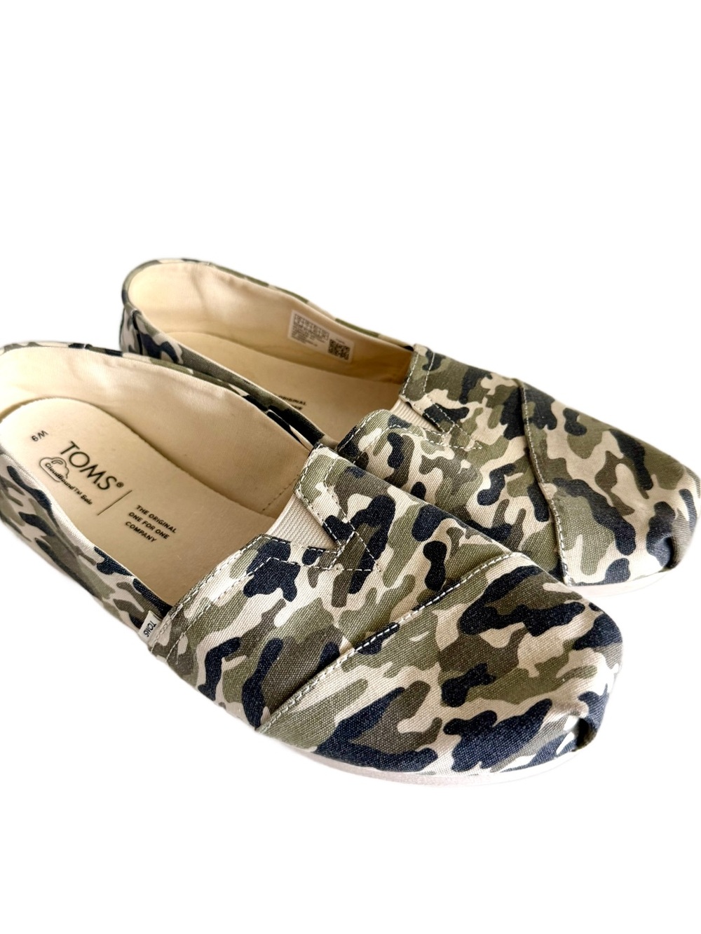 TOMS Alpargata CloudBound Camo Canvas Slip On Flats Size 9 Women Walking Shoes